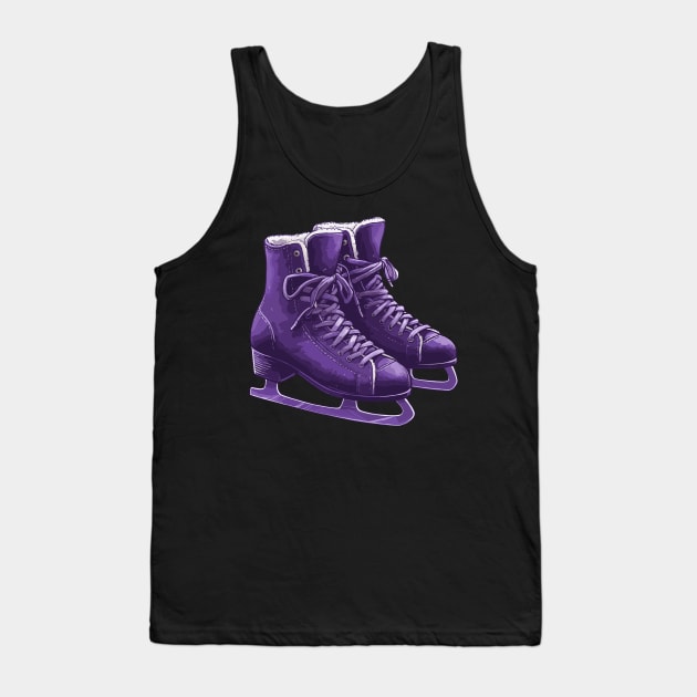 Violet Ice Skating Boots Tank Top by Siha Arts